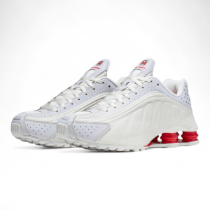 Nike Shox R4 White / University Red sneakers