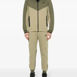 Nike Tech Fleece Tracksuit Combo Set (Jacket and Pants) - Green Ligh Khaki