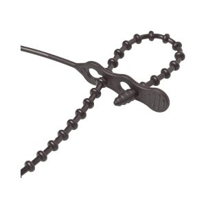 Alternative view of Beaded Cable Ties Reusable Black 10Pc