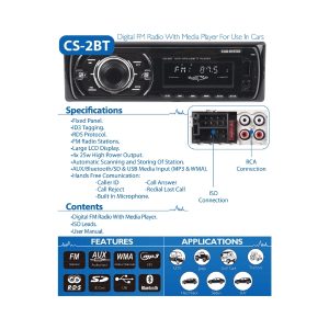Digital FM Radio With Media Player For Use In Car